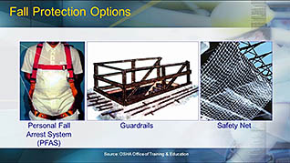 OSHA Construction: Fall Protection thumbnails on a slider