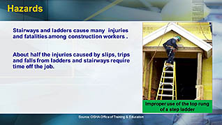OSHA Construction: Stair and Ladder Safety thumbnails on a slider
