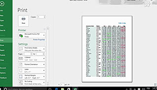 Microsoft Excel 2016 Level 1.5: Printing Workbooks thumbnails on a slider