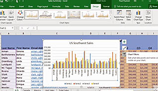 What’s New in Microsoft Office 2016: Working With Excel 2016 thumbnails on a slider