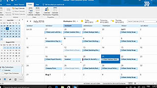 Microsoft Outlook 2016 Level 2.5: Working with Calendar Settings thumbnails on a slider