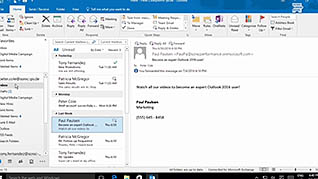 Microsoft Outlook 2016 Level 2.8: Sharing Workspaces with Others thumbnails on a slider