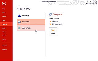 Microsoft PowerPoint 2013: Getting Started with PowerPoint 2013 thumbnails on a slider