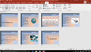 Microsoft PowerPoint 2016 Level 2.5: Collaborating on a Presentation thumbnails on a slider
