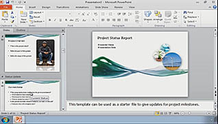 Microsoft PowerPoint 2010: Creating a Basic Presentation thumbnails on a slider