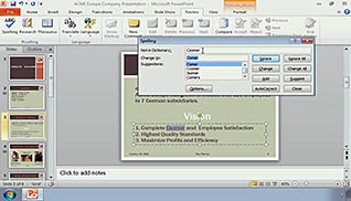 Microsoft PowerPoint 2010: Preparing to Deliver a Presentation thumbnails on a slider