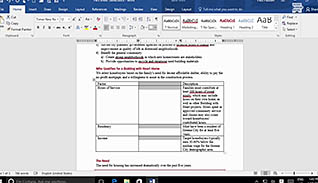 Microsoft Word 2016 Level 1.5: Adding Tables thumbnails on a slider