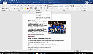 Microsoft Word 2016 Level 1.2: Formatting Text and Paragraphs thumbnails on a slider