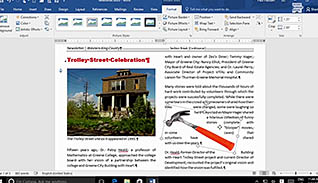 Microsoft Word 2016 Level 3.1: Manipulating Images thumbnails on a slider