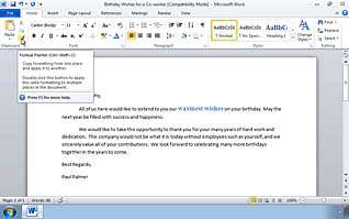 Microsoft Word 2010: Modifying the Appearance of Text in a Word Document thumbnails on a slider