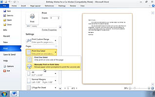 Microsoft Word 2010: Printing Word Documents thumbnails on a slider